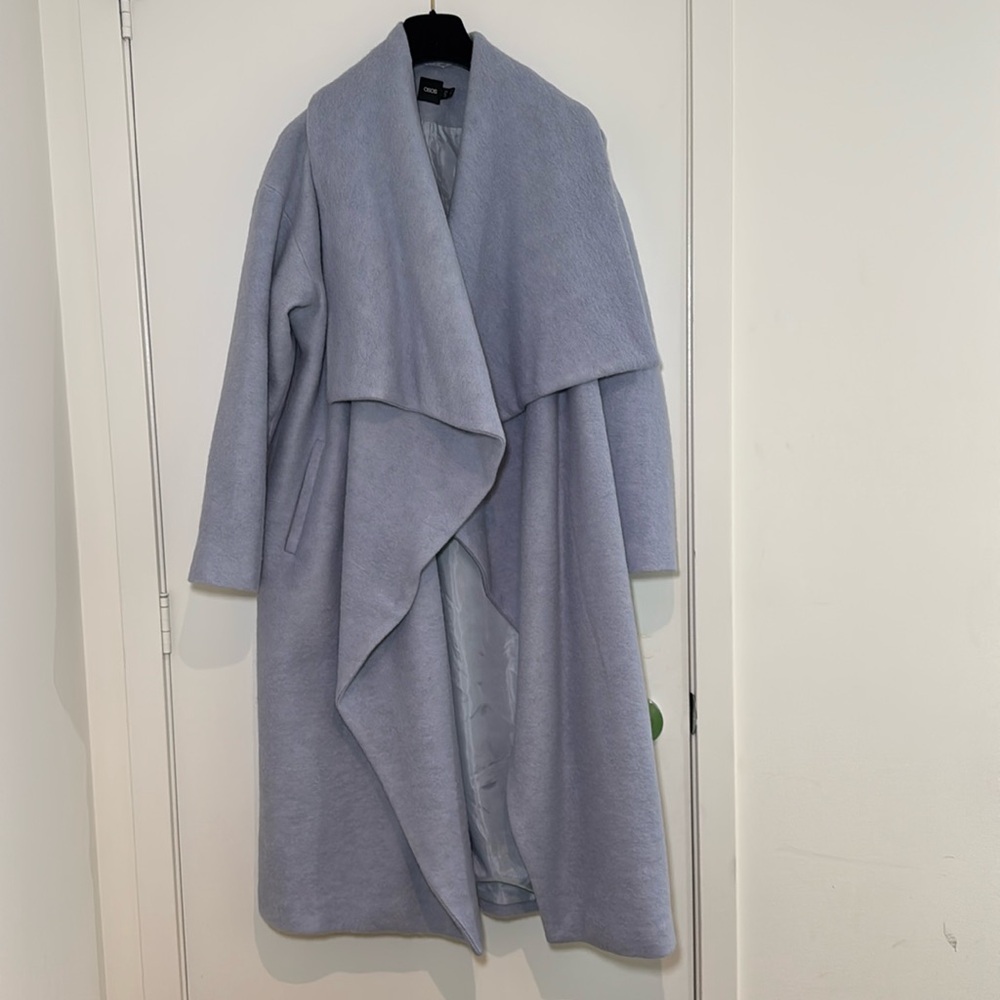 ASOS Wool Coat In Sky Blue